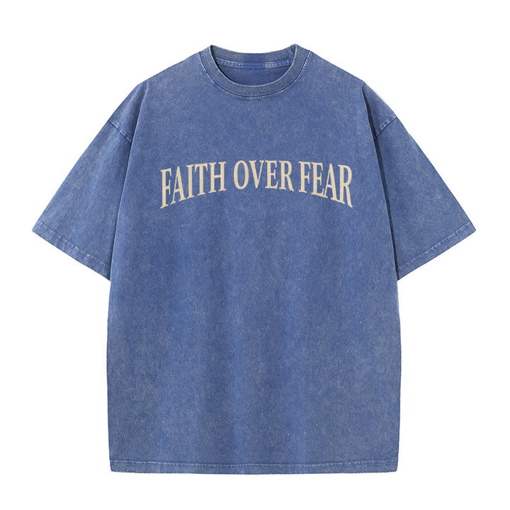 Christianartworkshop Faith Over Fear Thorn Cross Unisex gewaschenes T-Shirt - image 13