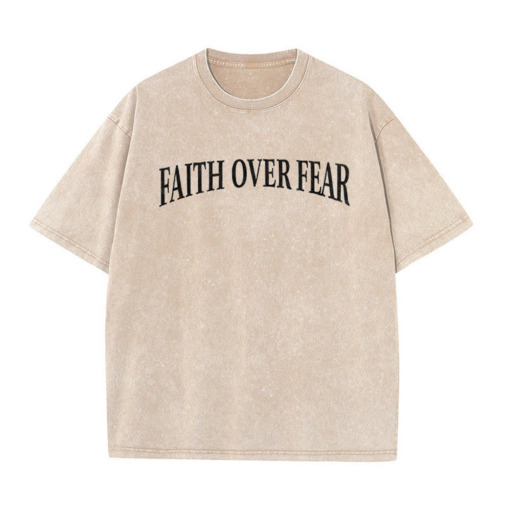 Christianartworkshop Faith Over Fear Thorn Cross Unisex gewaschenes T-Shirt - image 9