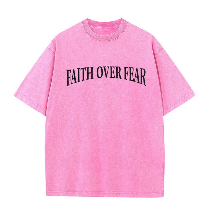 Christianartworkshop Faith Over Fear Thorn Cross Unisex gewaschenes T-Shirt - image 20