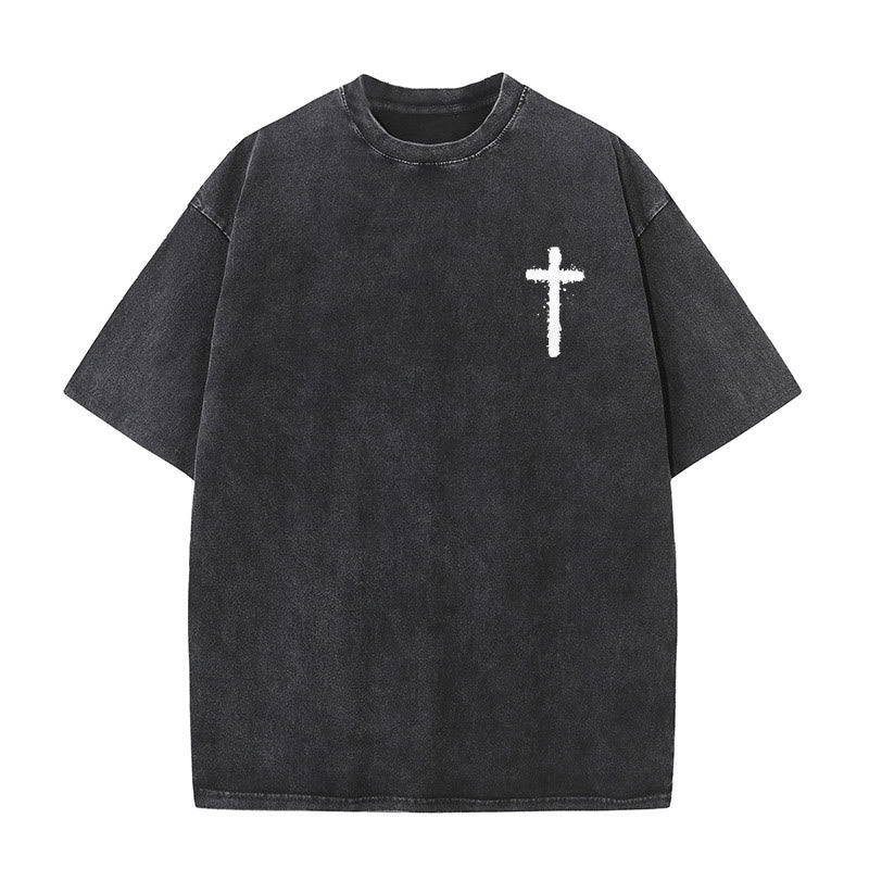 Christianartworkshop Jesus ist König Christliches Unisex-T-Shirt, gewaschen - image 2
