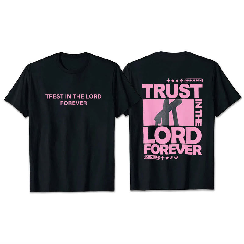 Christianartworkshop T-Shirt „Vertraue für immer auf den Herrn“ - Schwarz - 2XL - image 2