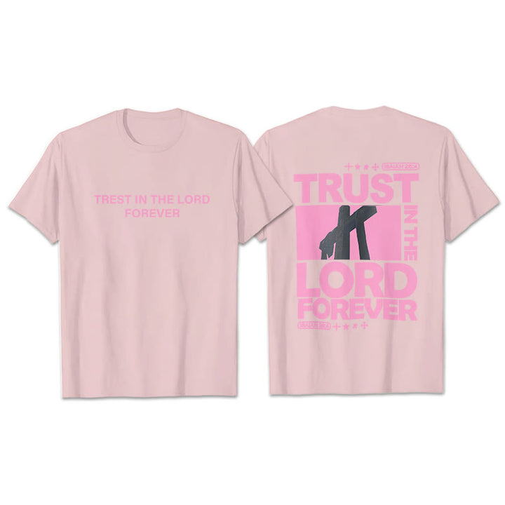 Christianartworkshop T-Shirt mit Aufschrift „Vertraue für immer auf den Herrn“ - Rosa - 2XL - image 16