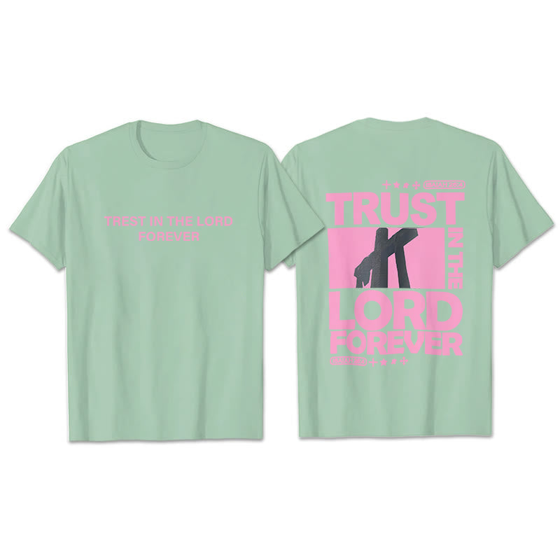 Christianartworkshop T-Shirt mit Aufschrift „Vertraue für immer auf den Herrn“ - Hellgrün - 2XL - image 18