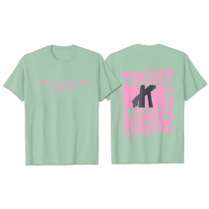 Christianartworkshop T-Shirt mit Aufschrift „Vertraue für immer auf den Herrn“ - Hellgrün - 2XL - image 18