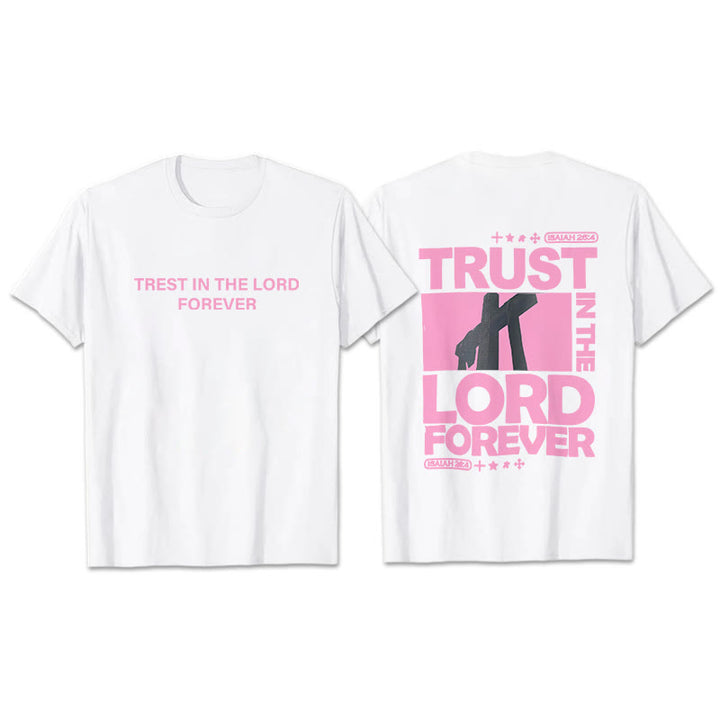 Christianartworkshop T-Shirt mit Aufschrift „Vertraue für immer auf den Herrn“ - Weiß - 2XL - image 7