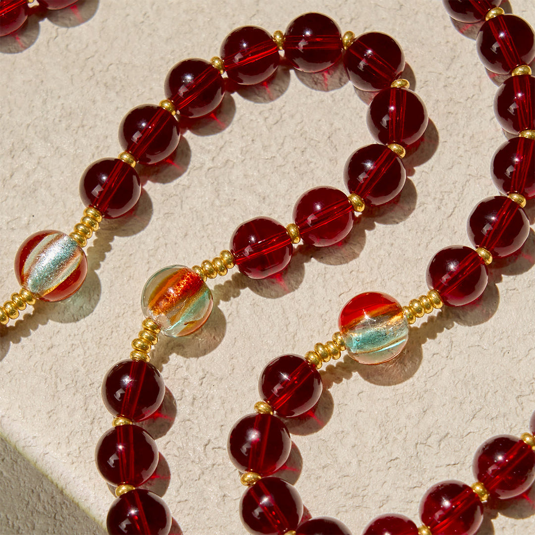 Christianartworkshop Rosenkranz Unserer Lieben Frau von Fatima mit weinroten und leuchtenden Regenbogenperlen der Gnade - image 9