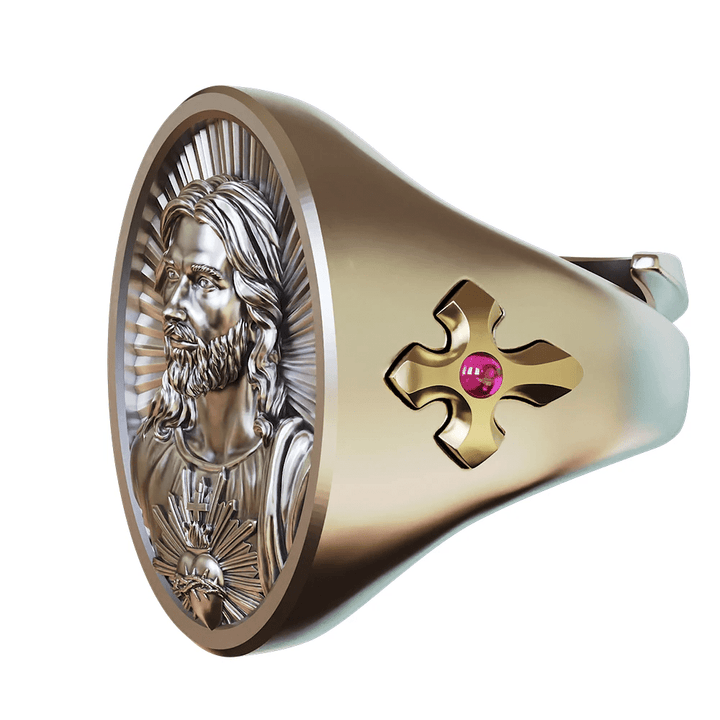 Christianartworkshop Herz-Jesus-Ring aus 925er Silber: Symbol der Liebe und des Opfers - image 6