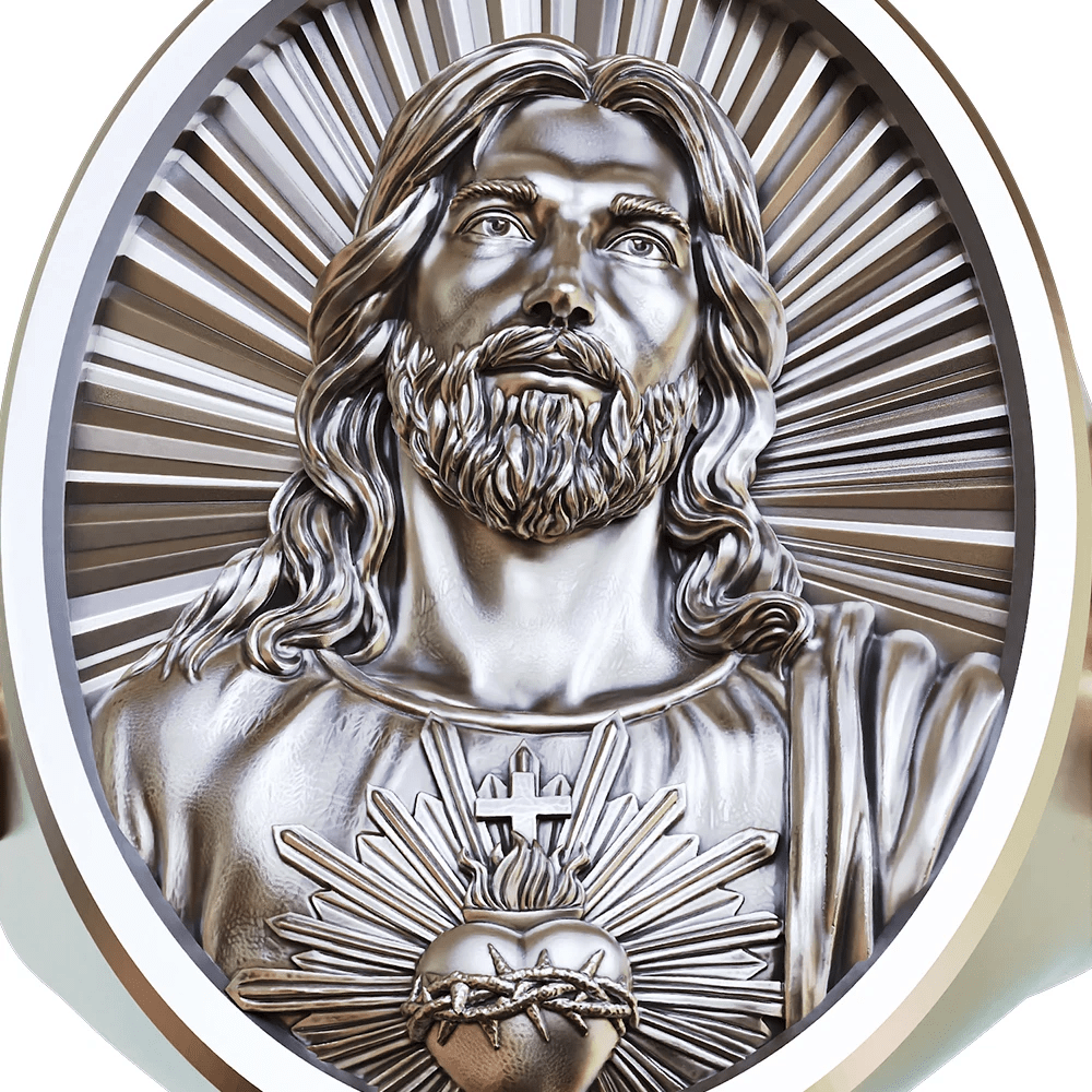 Christianartworkshop Ring „Heiliges Herz Jesu“ aus 925er Silber: Symbol der Liebe und Aufopferung - image 5