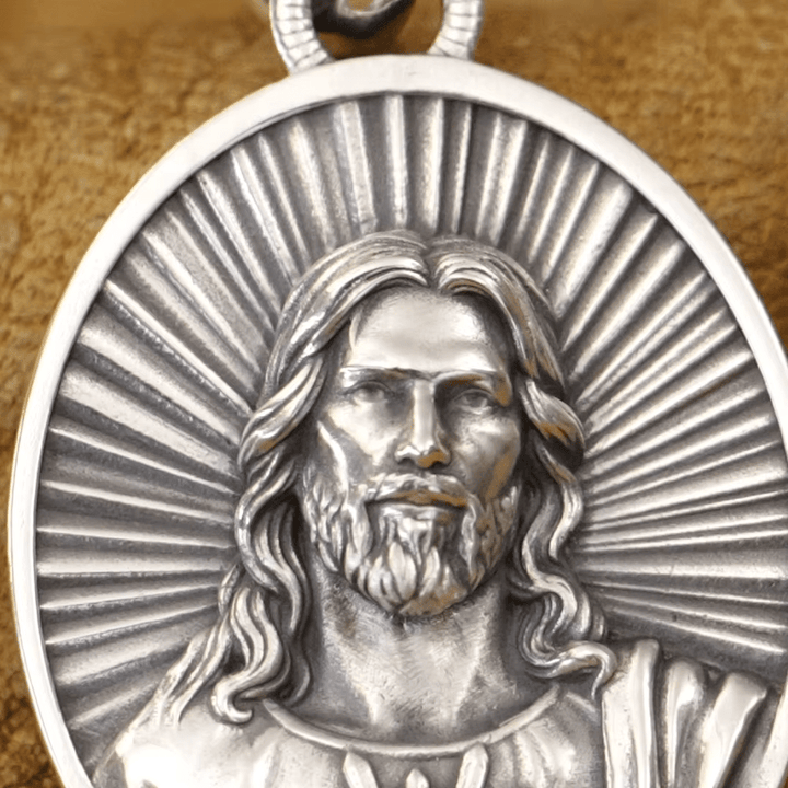 Christianartworkshop Halskette „Göttliche Ausstrahlung“ mit Jesus-Heiligem Herzen, gefertigt aus Sterlingsilber - image 6