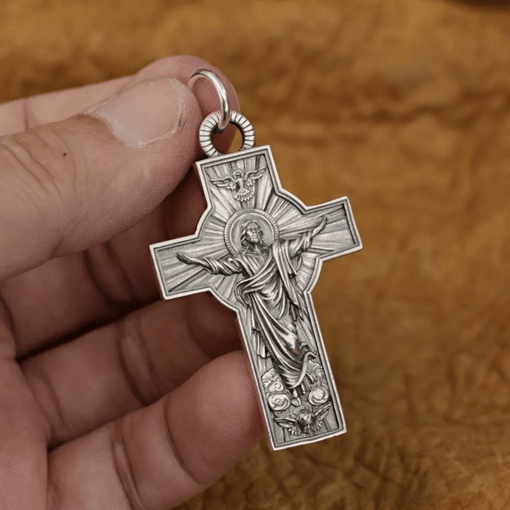 Christianartworkshop Halskette mit Taube des Heiligen Geistes, Himmelfahrt Jesu Christi, Sterlingsilber - image 4