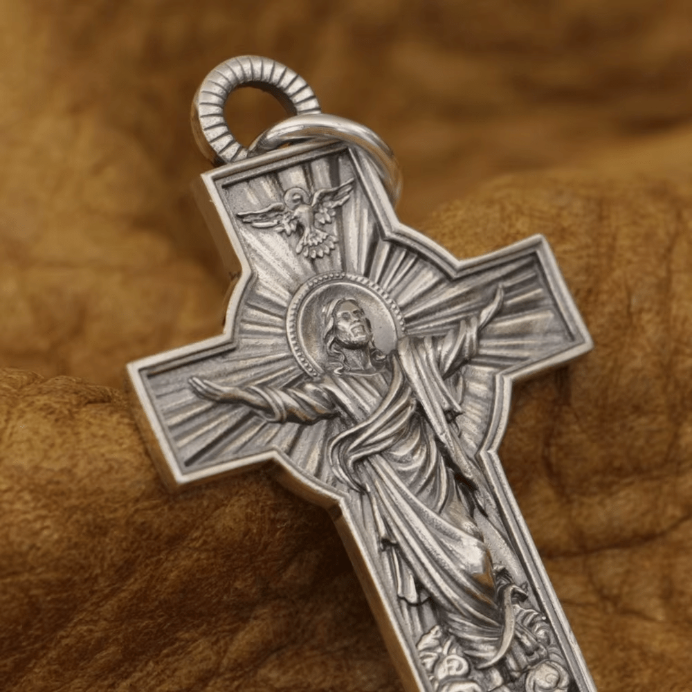 Christianartworkshop Halskette mit Taube des Heiligen Geistes, Himmelfahrt Jesu Christi, Sterlingsilber - image 8