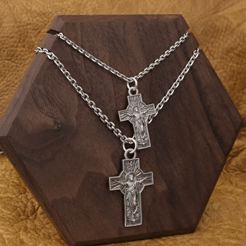 Christianartworkshop Halskette mit Taube des Heiligen Geistes, Himmelfahrt Jesu Christi, Sterlingsilber - image 2