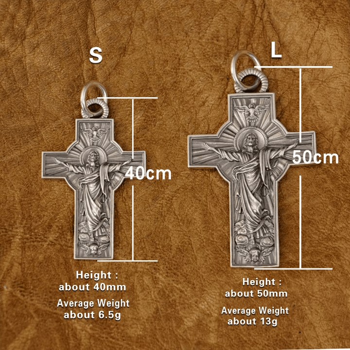 Christianartworkshop Halskette mit Taube des Heiligen Geistes, Himmelfahrt Jesu Christi, Sterlingsilber - L (50 mm) - image 3