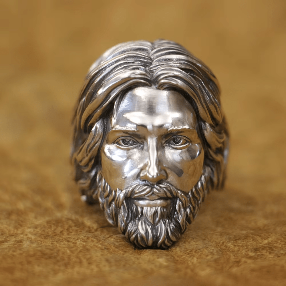 Christianartworkshop Ring mit dem Porträt des Heiligen Jesus Christus, gefertigt aus 925er Silber - image 3