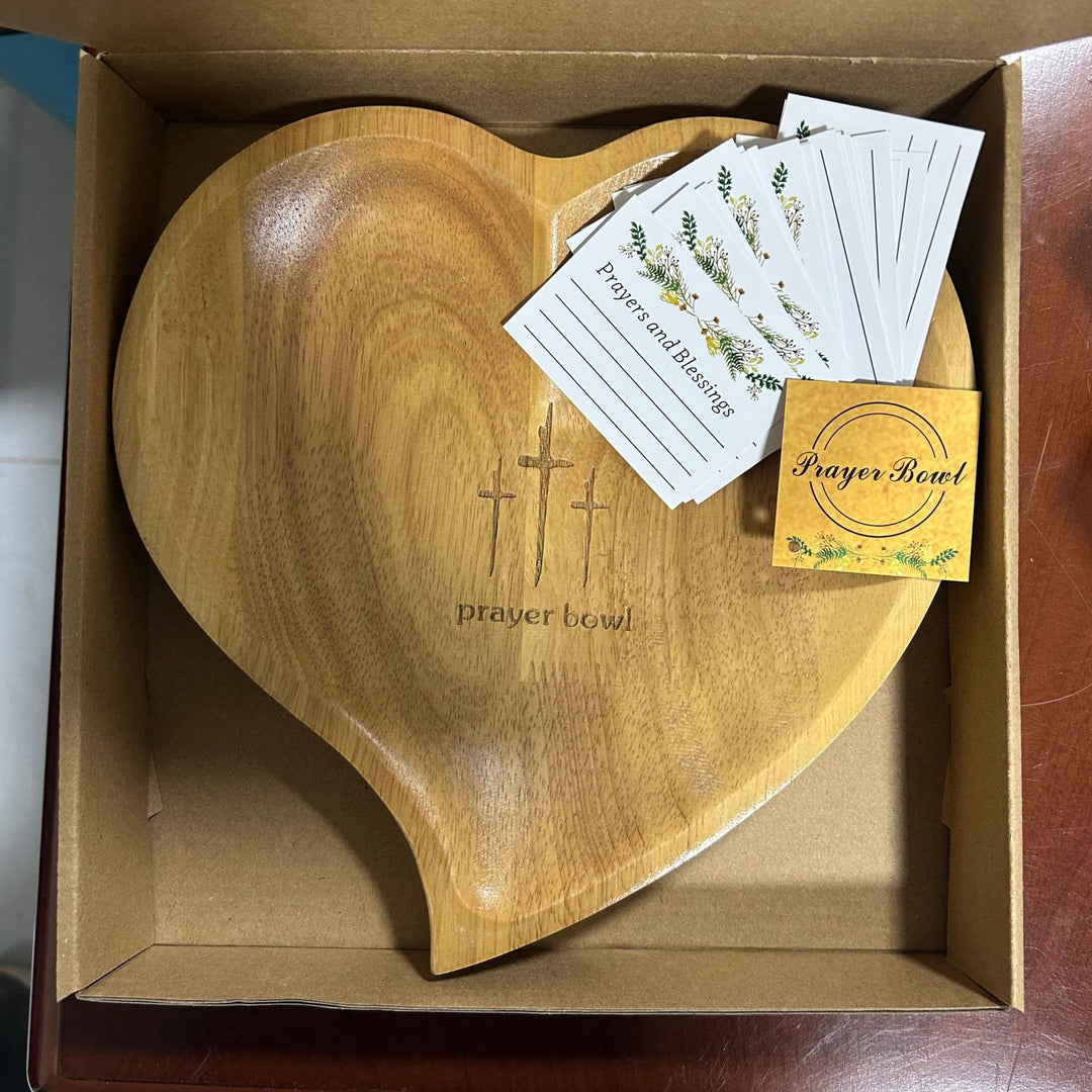 Christianartworkshop Gebetsschale aus Holz in Herzform, 3 Farben, mit Glaubensnotizkarten - Holz mit Karten (24 Stück) - image 7