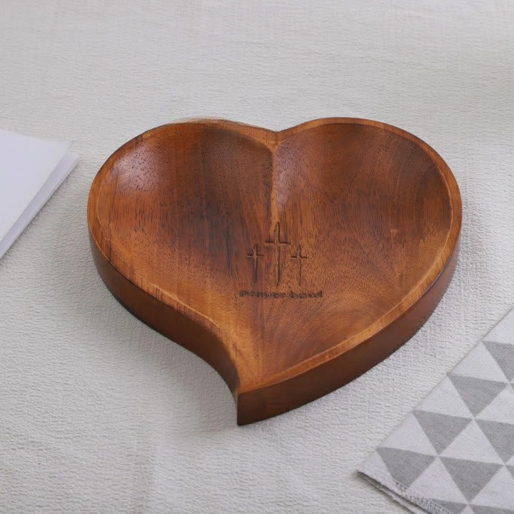 Christianartworkshop Gebetsschale aus Holz in Herzform, 3 Farben, mit Glaubensnotizkarten - Braun - image 6