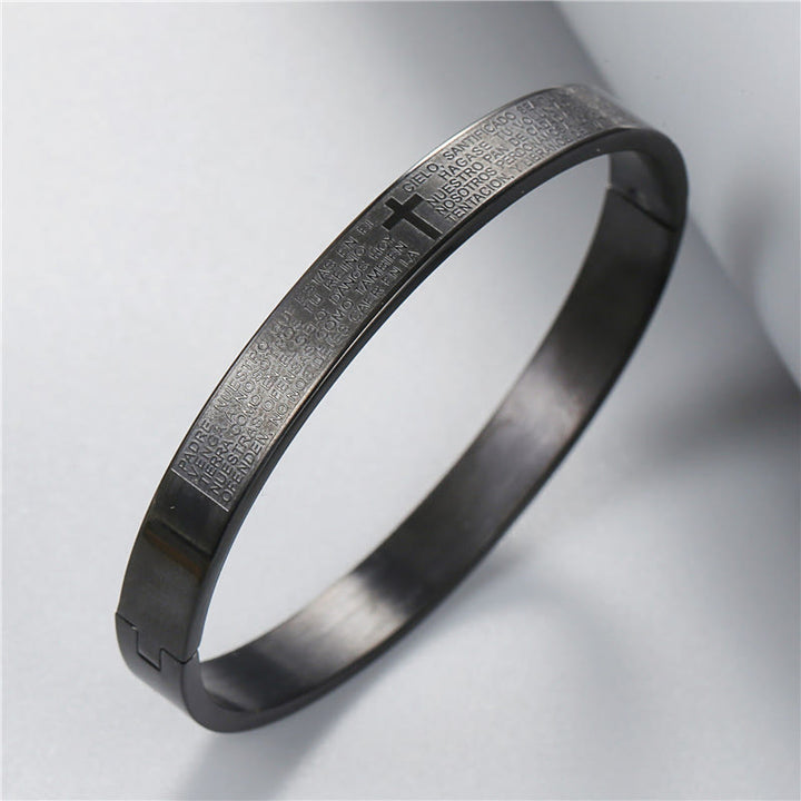Christianartworkshop Mehrfarbige Vaterunser-Armbänder mit Kreuz: Kraft in jedem Vers - Schwarz - image 5