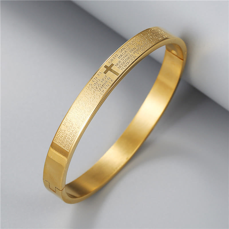 Christianartworkshop Mehrfarbige Vaterunser-Armbänder mit Kreuz: Kraft in jedem Vers - Golden - image 1