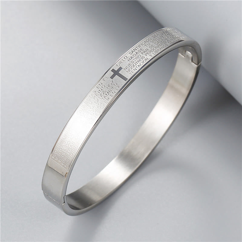 Christianartworkshop Mehrfarbige Vaterunser-Armbänder mit Kreuz: Kraft in jedem Vers - Silber - image 3