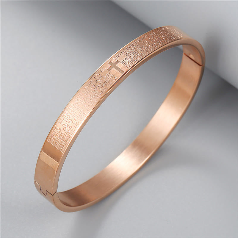 Christianartworkshop Mehrfarbige Vaterunser-Armbänder mit Kreuz: Kraft in jedem Vers - Roségold - image 4