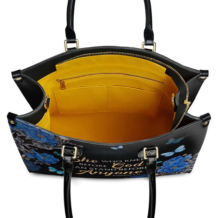 Christianartworkshop Elegante Handtasche mit Blumenmuster und Bibelvers-Zitat: „Gott ist mit ihr“ - image 6