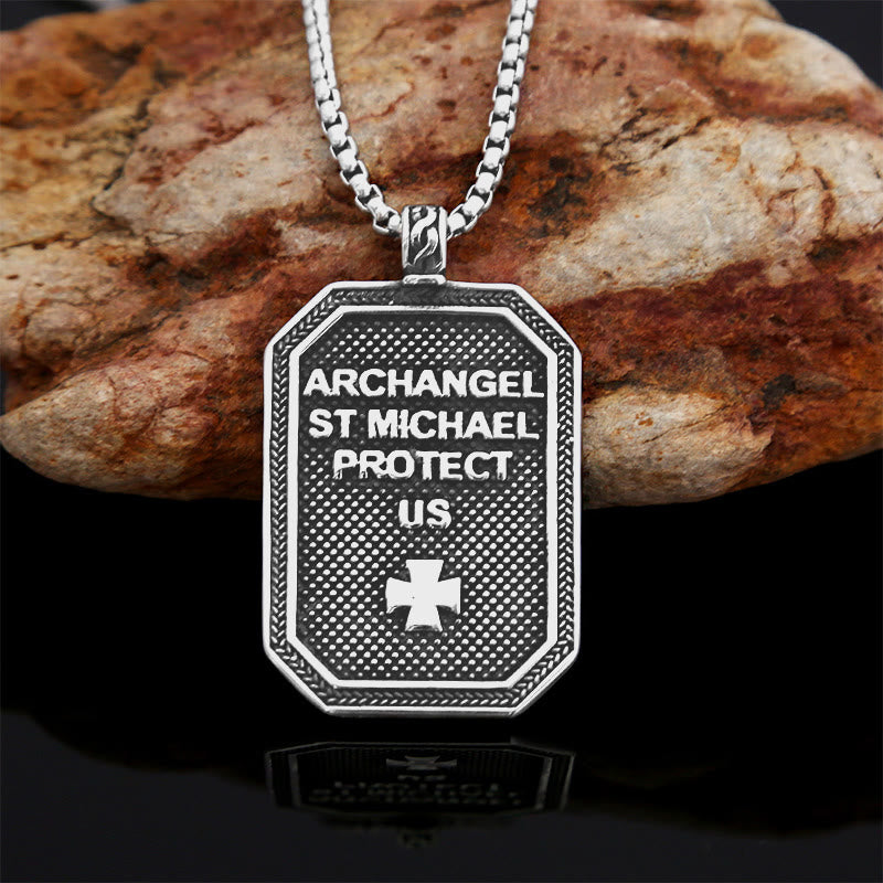 Christianartworkshop Klassische Halskette mit Anhänger aus Edelstahl – Schutzsymbol des Erzengels Michael - image 17