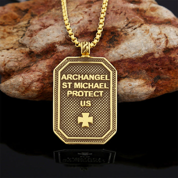 Christianartworkshop Klassische Halskette mit Anhänger aus Edelstahl – Schutzsymbol des Erzengels Michael - image 9