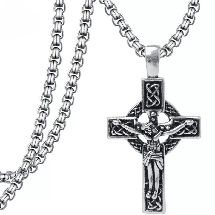 Christianartworkshop Halskette mit keltischem Knoten und Kruzifix-Anhänger „Eternal Faith“: Christus am Kreuz - image 4