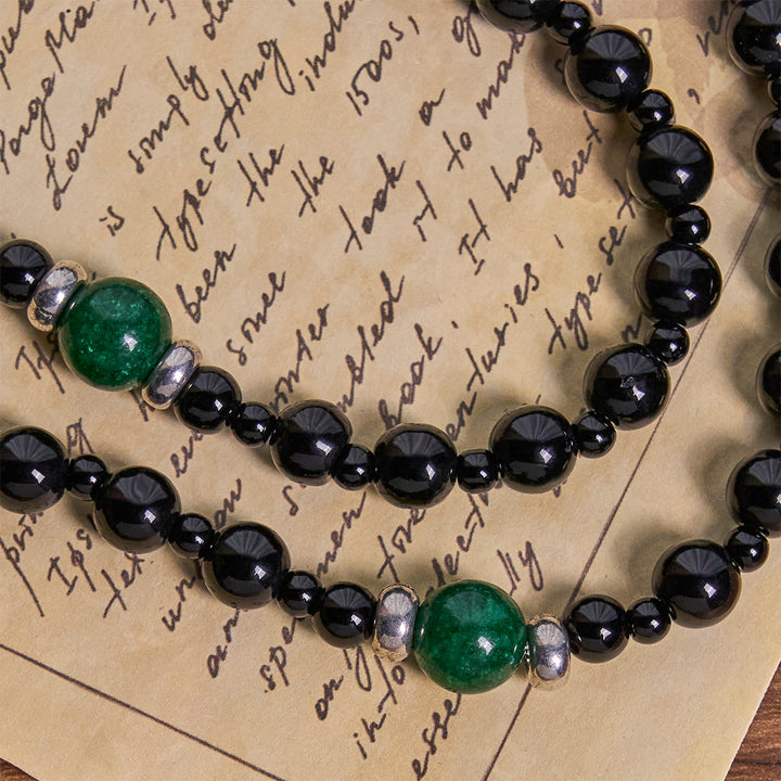 Christianartworkshop St. Benedikt und Kruzifix aus 8 mm Obsidian und Jade, handgefertigter Rosenkranz aus Perlen – Glaube und heilige Verbindung - image 11