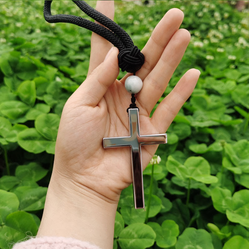 Christianartworkshop Minimalistischer dreifarbiger Kreuz-Autoanhänger: Spirituelle Sicherheit auf der Straße - image 3