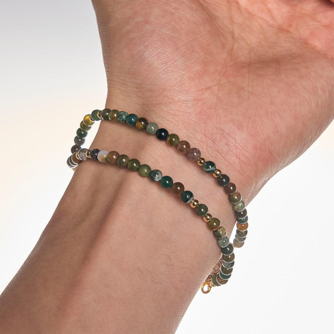 Christianartworkshop Handgefertigte Rosenkranz-Armbänder in Erdtönen mit Kreuz und St. Benedikt-Anhänger - image 3