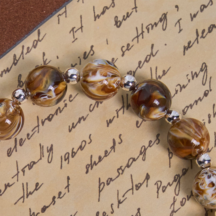 Christianartworkshop Gedenkarmband mit braun getigerter Katze und handgefertigten Bernsteinperlen, Tier-Rosenkranz - image 4