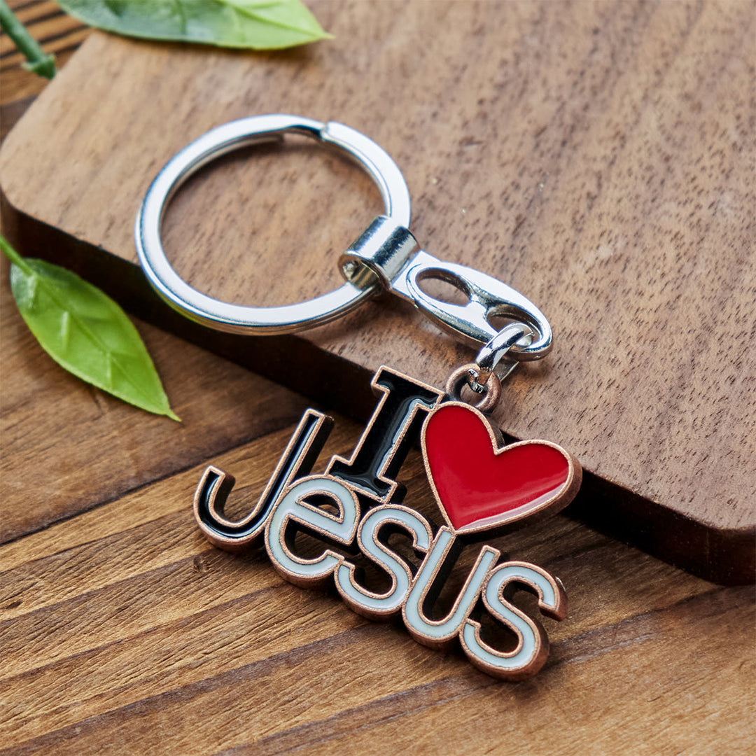 Christianartworkshop Believer's Choice Faithful Heart 4color I Love Jesus Schlüsselanhänger - Antik Rot - image 4