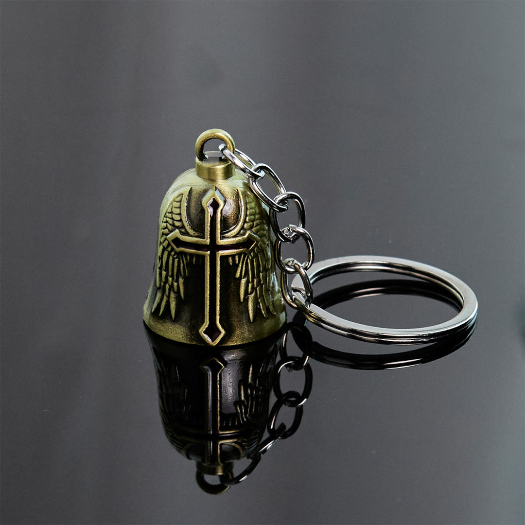 Christianartworkshop Heiliger Paladin & Engelsflügel Schutzglocke Schlüsselanhänger: Rüstung des Glaubens - Bronze - image 0