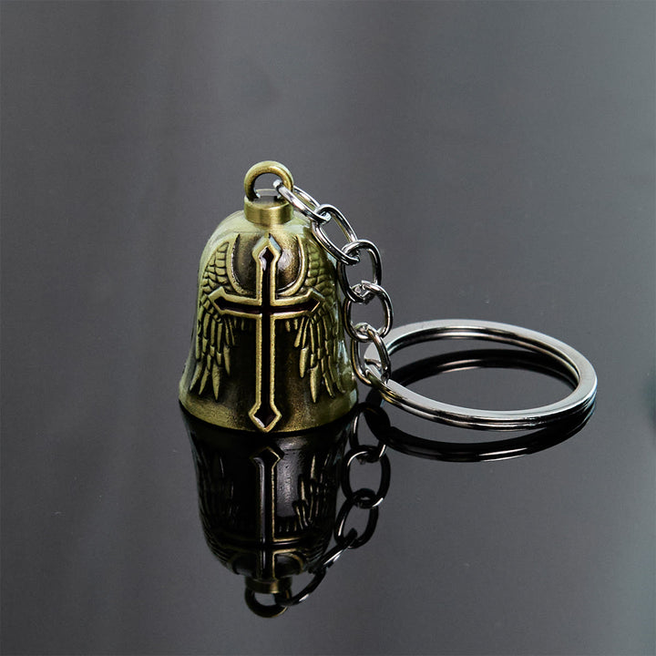 Christianartworkshop Heiliger Paladin & Engelsflügel Schutzglocke Schlüsselanhänger: Rüstung des Glaubens - Bronze - image 0