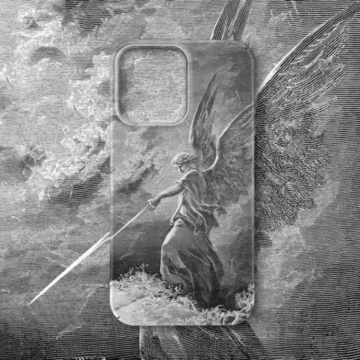 Christianartworkshop Schutzengel Erzengel St. Michael Handyhülle: Inspirierende biblische Szene - image 3