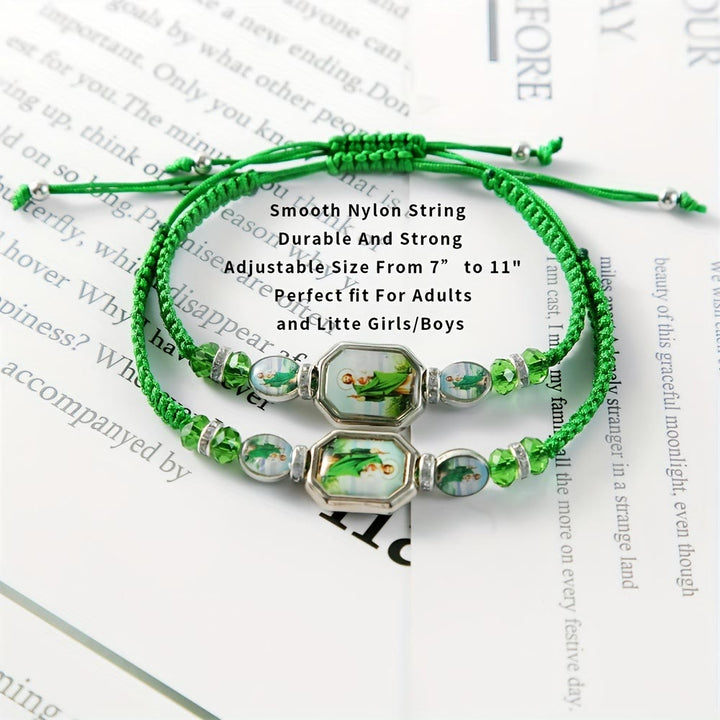 Christianartworkshop St. Jude Grünes Seil verstellbare Armbänder für Segen und göttliche Führung - image 2