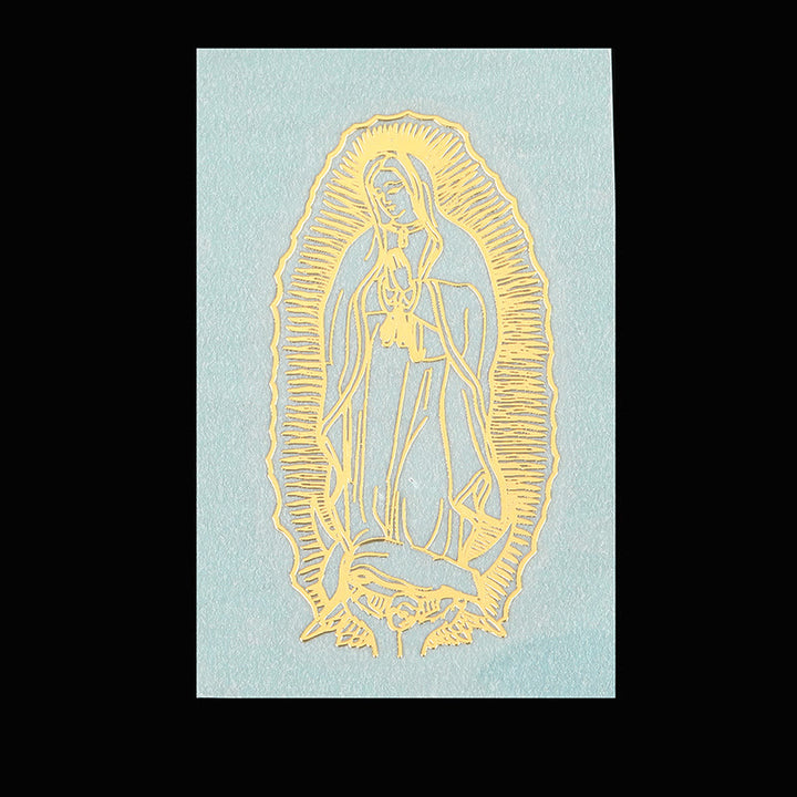 Christianartworkshop Goldener Heiligenaufkleber fürs Telefon: Mehrere Heilige Figuren verfügbar - Unsere Liebe Frau von Guadalupe - image 5