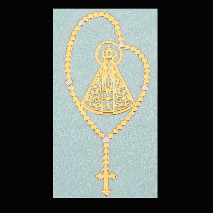 Christianartworkshop Goldener Heiligenaufkleber fürs Telefon: Mehrere Heilige Figuren verfügbar - Unsere Liebe Frau von Aparecida - image 8