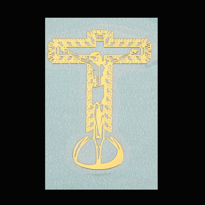 Christianartworkshop Goldener Heiligenaufkleber fürs Telefon: Mehrere Heilige Figuren verfügbar - Kruzifix von Jesus Christus - image 9