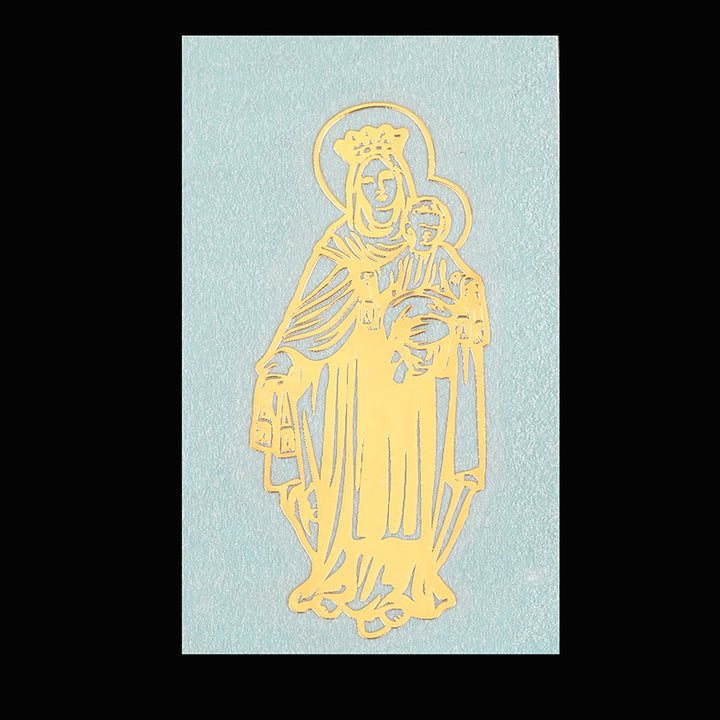 Christianartworkshop Goldener Heiligenaufkleber fürs Telefon: Mehrere Heilige Figuren verfügbar - Unsere Liebe Frau vom Berge Karmel - image 10