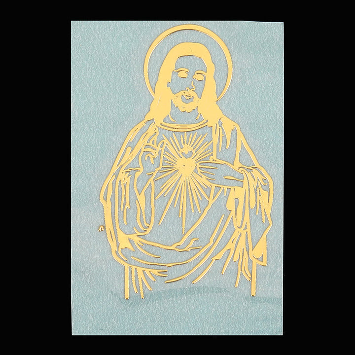 Christianartworkshop Goldener Heiligenaufkleber fürs Telefon: Mehrere Heilige Figuren verfügbar - Heiligstes Herz Jesu - image 5
