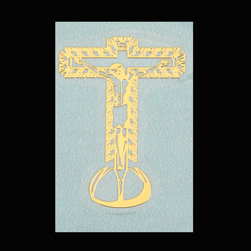 Christianartworkshop Goldener Heiligenaufkleber fürs Telefon: Mehrere Heilige Figuren verfügbar - Kruzifix von Jesus Christus - image 10