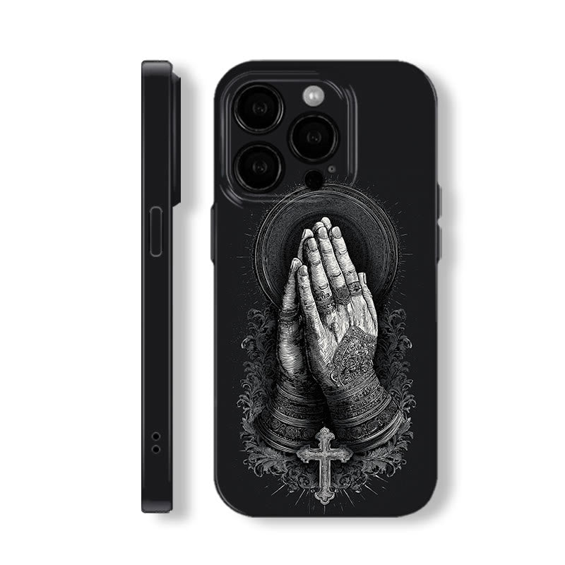 Christianartworkshop Faith in Praying Hands Handyhülle: Elegantes monochromes Design - iPhone 16Pro Max - image 1