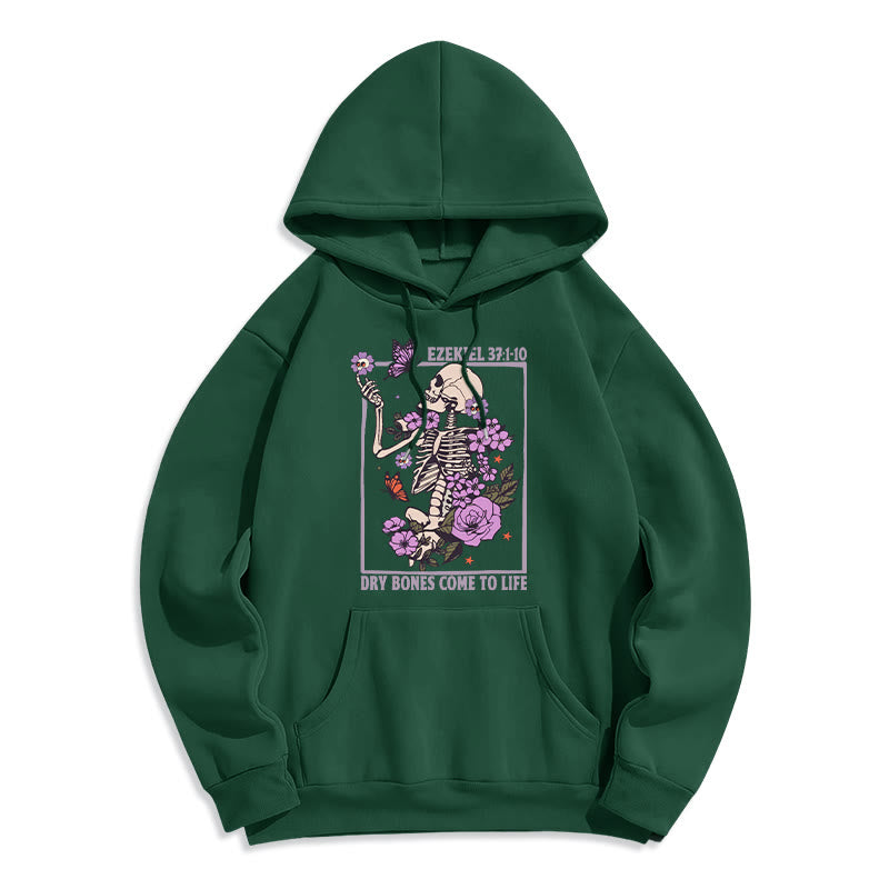 Christianartworkshop Dry Bones Rise in Faith Fleecegefütterter Polyester-Hoodie - Grün - 2XL - image 6