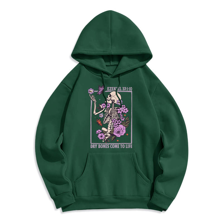 Christianartworkshop Dry Bones Rise in Faith Fleecegefütterter Polyester-Hoodie - Grün - 2XL - image 6