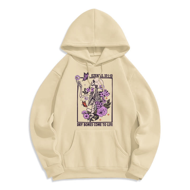 Christianartworkshop Dry Bones Rise in Faith Fleecegefütterter Polyester-Hoodie - Beige - 2XL - image 3