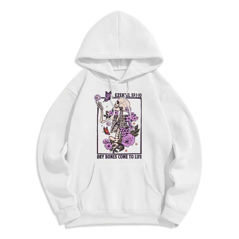 Christianartworkshop Dry Bones Rise in Faith Fleecegefütterter Polyester-Hoodie - Weiß - 2XL - image 1