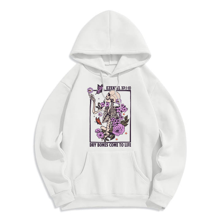 Christianartworkshop Dry Bones Rise in Faith Fleecegefütterter Polyester-Hoodie - Weiß - 2XL - image 1