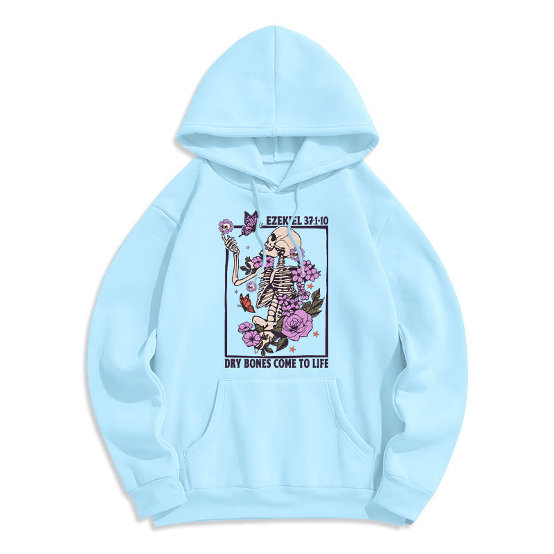 Christianartworkshop Dry Bones Rise in Faith Fleecegefütterter Polyester-Hoodie - Blau - 2XL - image 4